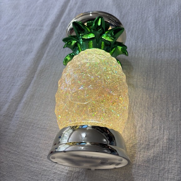 Bath & Body Works Light Up Pineapple Glitter Globe Candle Holder Works NEW - Picture 2 of 7